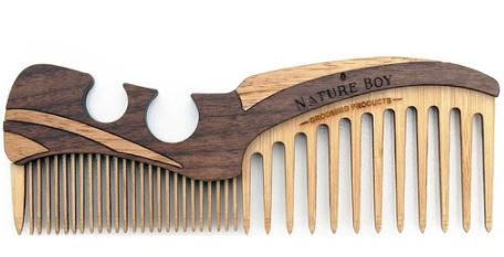 Custom beard comb: nature boy wooden beard comb