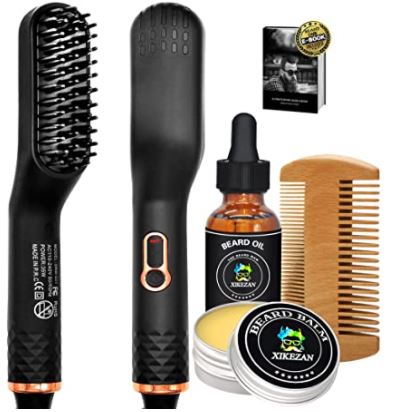 Beard relaxer: beard straightener w/beard balm & beard growth oil