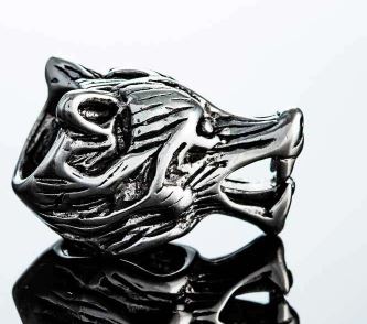 Beard rings: northern viking jewelry-beard ring wolf head