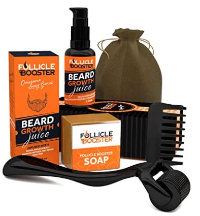 Beard growth kit: follicle booster organic beard growth kit